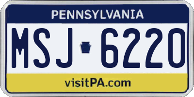 PA license plate MSJ6220