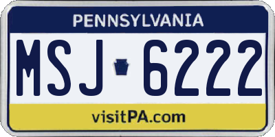 PA license plate MSJ6222