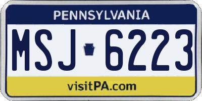 PA license plate MSJ6223