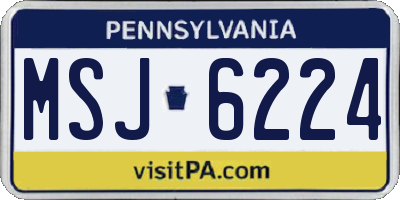 PA license plate MSJ6224