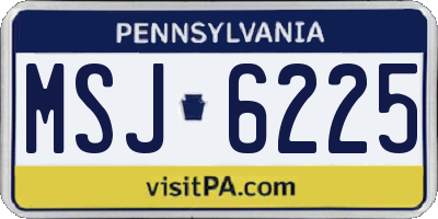 PA license plate MSJ6225