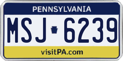 PA license plate MSJ6239