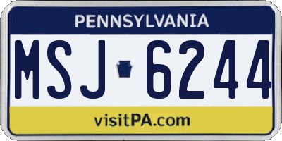 PA license plate MSJ6244