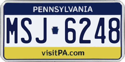 PA license plate MSJ6248