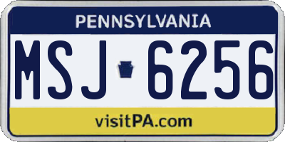 PA license plate MSJ6256