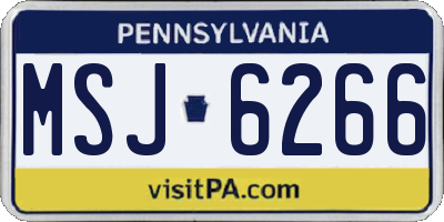 PA license plate MSJ6266