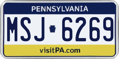 PA license plate MSJ6269