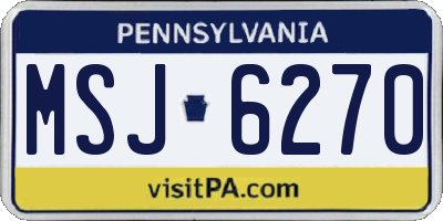 PA license plate MSJ6270