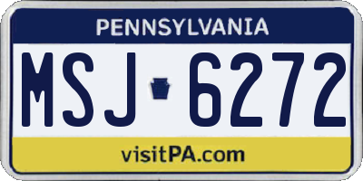 PA license plate MSJ6272