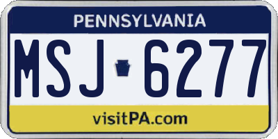 PA license plate MSJ6277