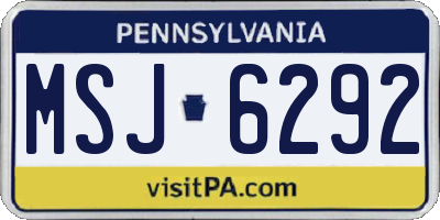 PA license plate MSJ6292