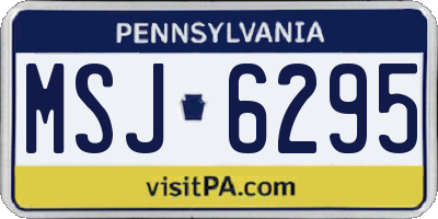 PA license plate MSJ6295