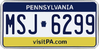 PA license plate MSJ6299