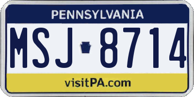 PA license plate MSJ8714