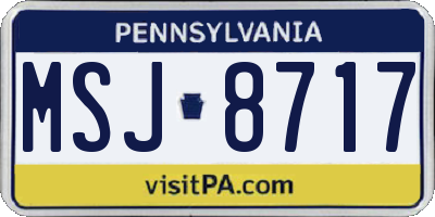 PA license plate MSJ8717