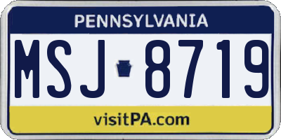 PA license plate MSJ8719