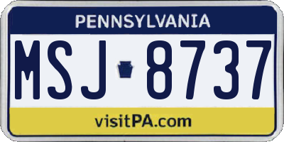 PA license plate MSJ8737