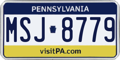 PA license plate MSJ8779