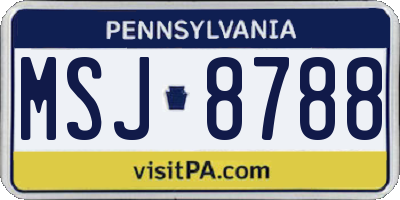 PA license plate MSJ8788