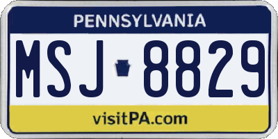 PA license plate MSJ8829