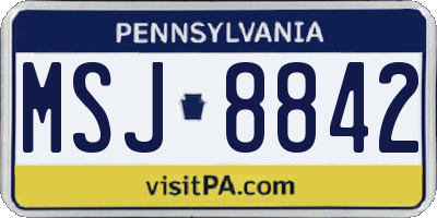 PA license plate MSJ8842