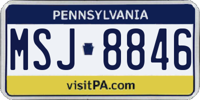 PA license plate MSJ8846