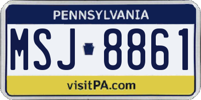PA license plate MSJ8861