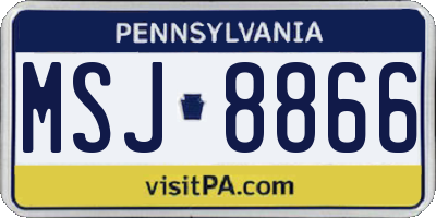 PA license plate MSJ8866