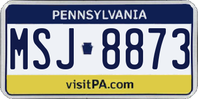 PA license plate MSJ8873