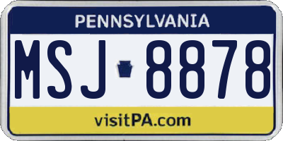 PA license plate MSJ8878