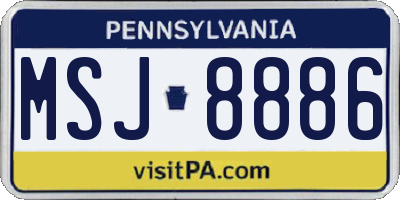 PA license plate MSJ8886