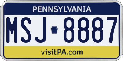 PA license plate MSJ8887