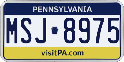 PA license plate MSJ8975