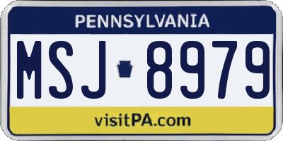 PA license plate MSJ8979