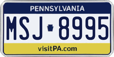 PA license plate MSJ8995