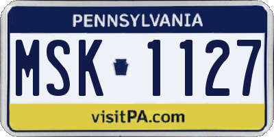 PA license plate MSK1127