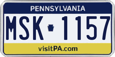 PA license plate MSK1157