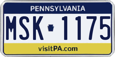 PA license plate MSK1175