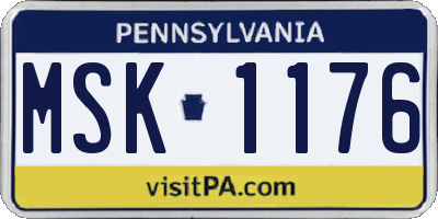 PA license plate MSK1176