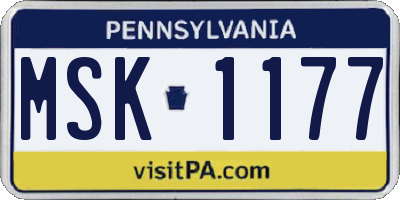PA license plate MSK1177
