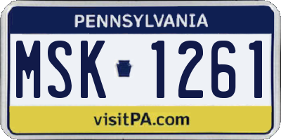 PA license plate MSK1261