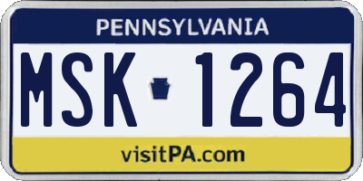 PA license plate MSK1264