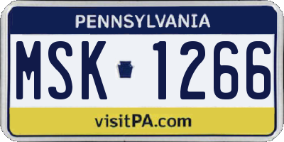 PA license plate MSK1266