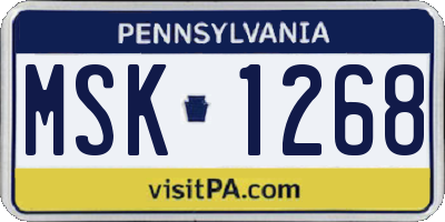 PA license plate MSK1268