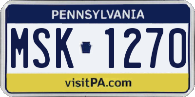 PA license plate MSK1270