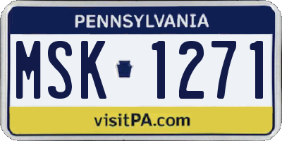 PA license plate MSK1271