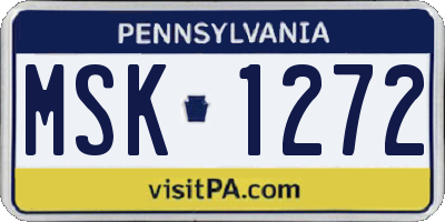 PA license plate MSK1272
