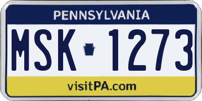 PA license plate MSK1273