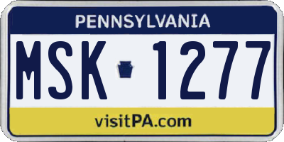 PA license plate MSK1277