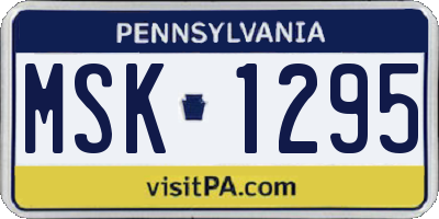 PA license plate MSK1295